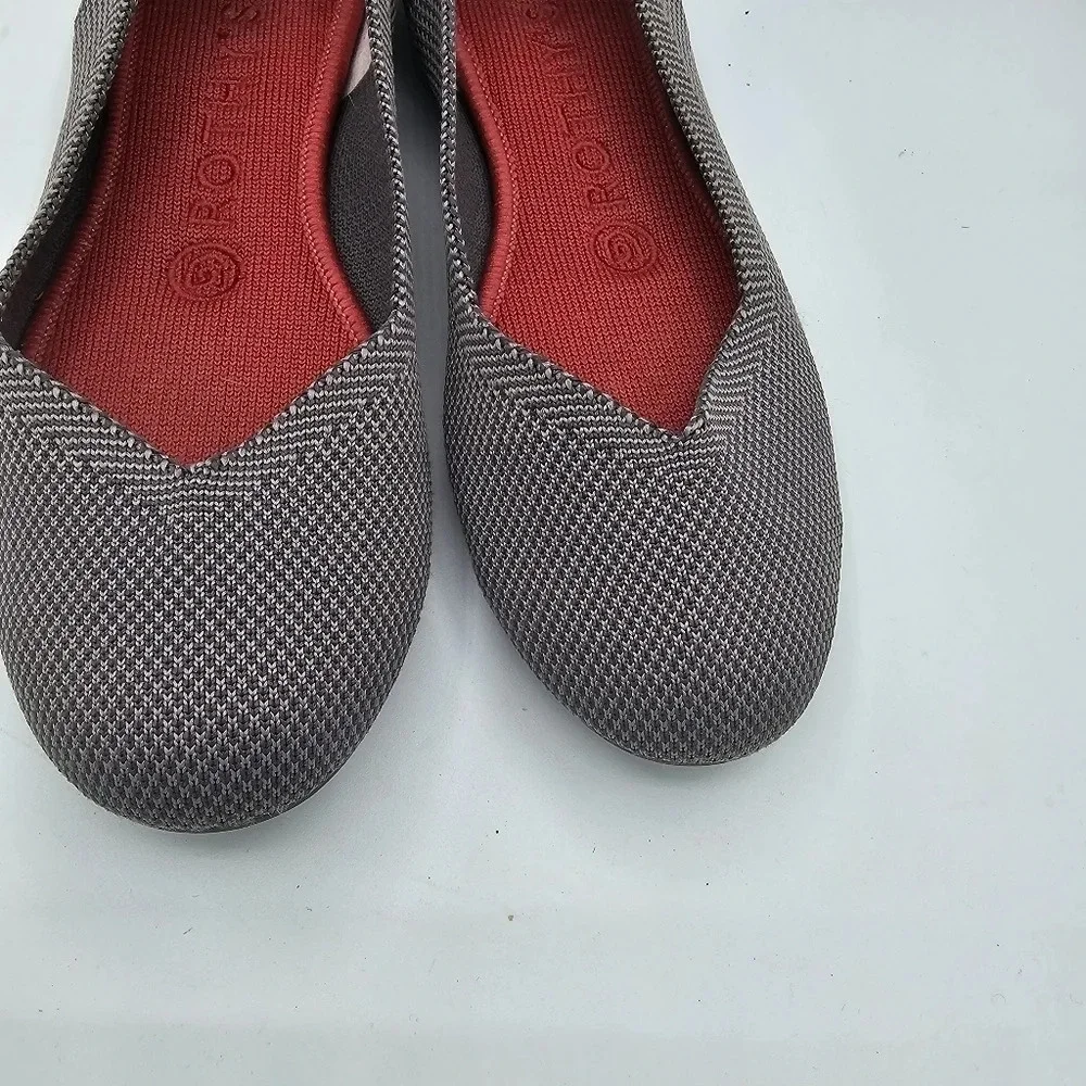 Rothy's The Flat Pebble Gray Textile Ballet Shoes Size 6.5